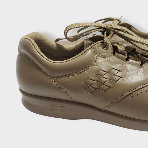 SAS Womens Free Time Walking Shoe Mocha Leather Sz 9 Orthopedic Comfort Lace Up - Picture 2 of 16